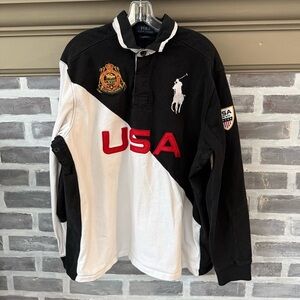 VTG Ralph Lauren Rugby Shirt Big Pony LXVII USA #3 Polo Mens Custom XXL Equine